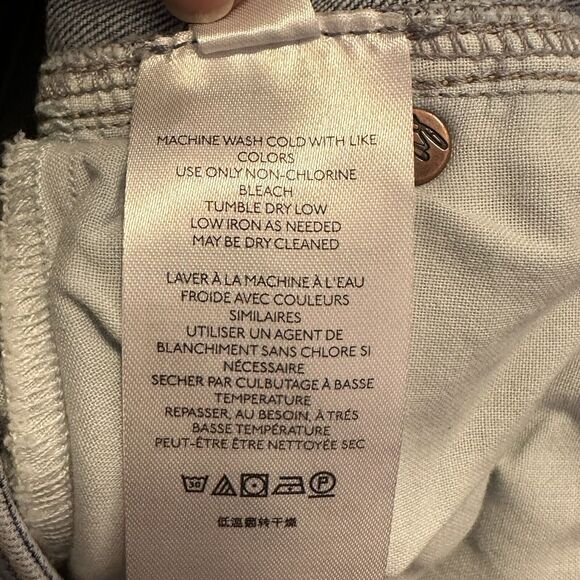 WE THE FREE Free People 31 Jeans Light Wash High Rise Button Fly Raw Hem New - Picture 10 of 14